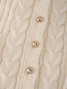 LUMIGAL Cardigan Wanita Kasual Warna Polos, Musim Gugur/Dingin - Aprikot - View 8