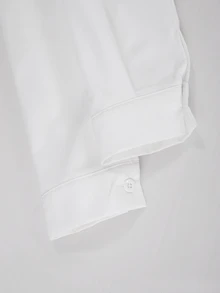 8-12歲女孩波點長袖洋裝 女童服飾 萬聖節派對穿搭 黑白波點 秋季優雅款 - 白色 - 查看 7