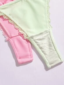 Bare Chapter Women's Lace Patchwork Thong Panties 7-Piece Set - Multicolor - View 9
