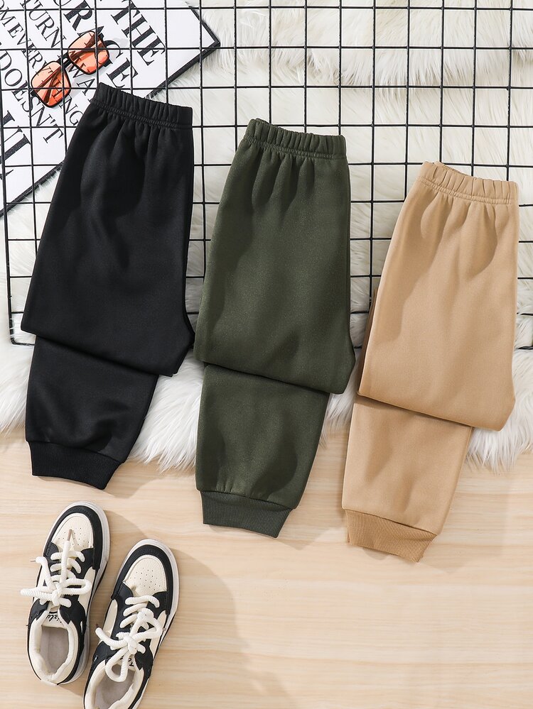 SHEIN Kids 3PCS Tween Boys Sweatpants Winter - Multicolor - View 4