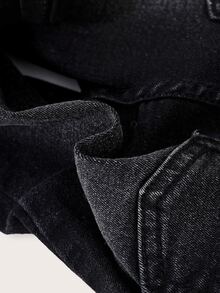 SHEIN Bubblio Kids 2pcs/Set Young Boys' Fall/Winter Distressed Retro Ripped Black Denim Jacket & Skinny Jeans,For Boys Streetwear Outfits,Toddler Two Pieces Set - Black - View 9