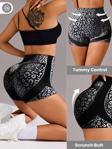 SHEIN Women's Fashionable Sport Shorts, Suitable For Summer Biker Shorts Spandex Short - Black - View 7