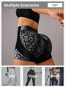SHEIN Women's Fashionable Sport Shorts, Suitable For Summer Biker Shorts Spandex Short - Black - View 3