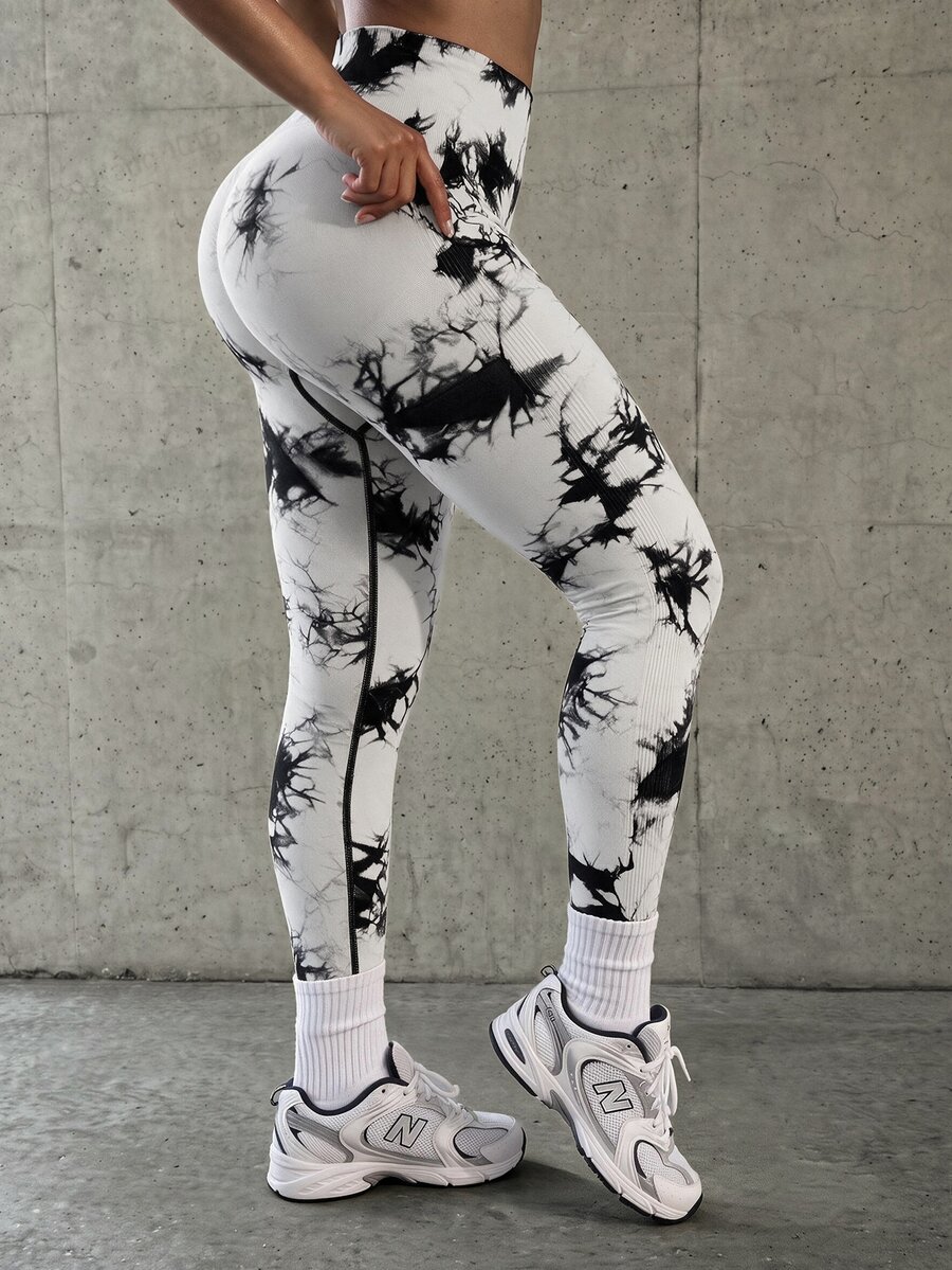 SHEIN Core Rhythm Women Seamless Ombre Sports Leggings Yoga Pants - Multicolor - View 1