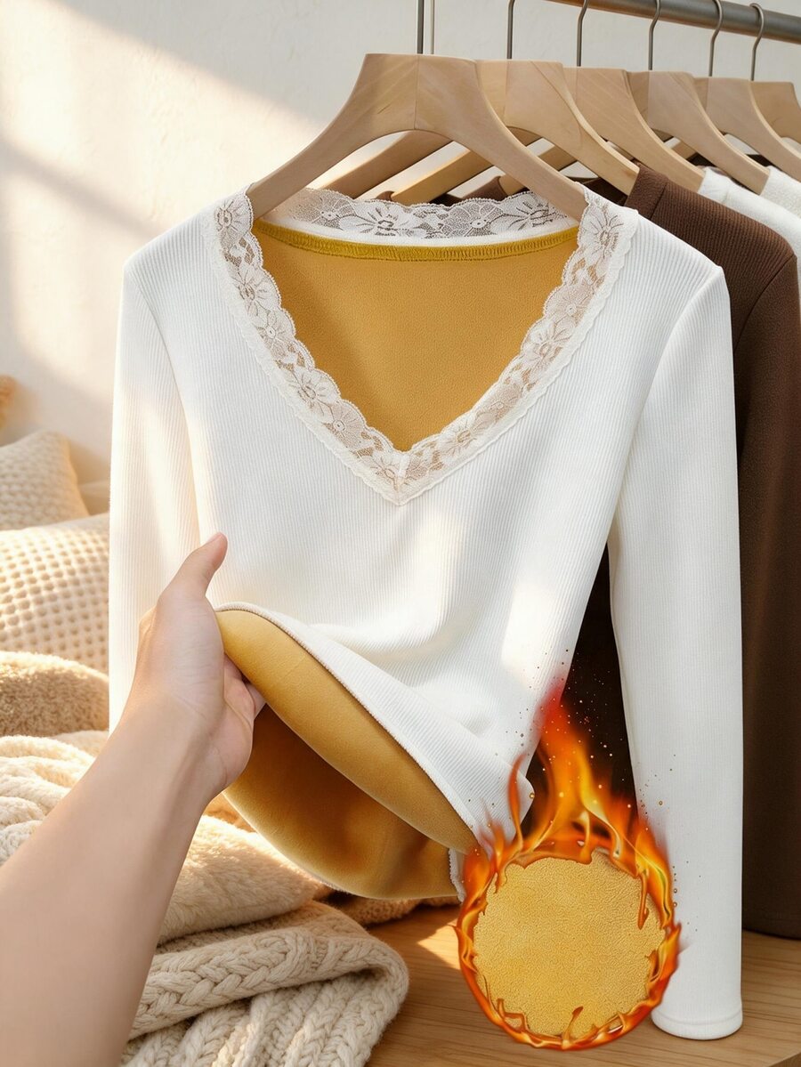GlowEve CURVE Plus Size T-Shirts Winter - White - View 1
