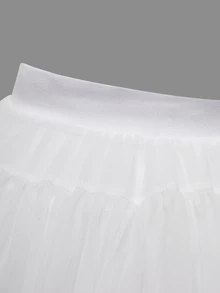 SHEIN Baby Girls' Elegant, Gorgeous, And Lovely Pink Tulle Puff Skirt, Perfect For Parties In Spring And Summer - White - View 7