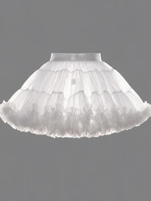SHEIN Baby Girls' Elegant, Gorgeous, And Lovely Pink Tulle Puff Skirt, Perfect For Parties In Spring And Summer - White - View 8