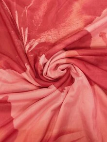 SHEIN 優雅熱帶風情性感夏季度假海灘度假女款垂領露背飄逸透視洋裝 粉色花卉 - 粉色 - 查看 4