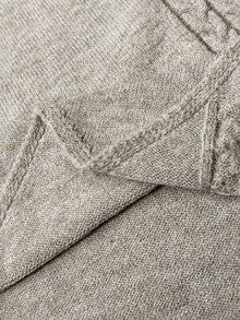 Weeklong Plus Size Knitted Khaki High Neck Pullover Batwing Sleeve Sweater Casual Comfortable - Khaki - View 7
