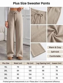 SHEIN Cottnline بنطلون نسائي كاجوال بخصر عالي وجرس واسع مع تفاصيل سحاب - كاكي - مشاهدة 3