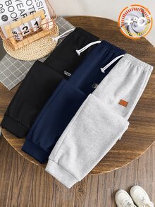 SHEIN Kids 3pcs Tween Boy Casual Letter Printed Sweatpants Set Chic For Jogging Pants Joggers Sweatpants Sweatpants Pack - Multicolor - View 4