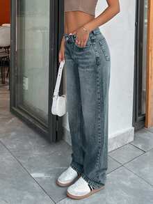 EURMUSE LOW RISE CROPPED STRAIGHT CUT WOMEN JEAN - Dusty Blue - View 5