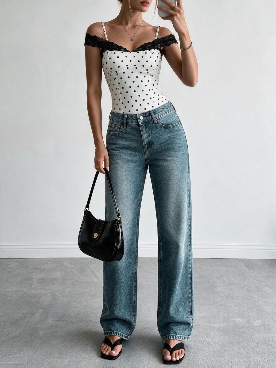 EURMUSE LOW RISE CROPPED STRAIGHT CUT WOMEN JEAN - Dusty Blue - View 1
