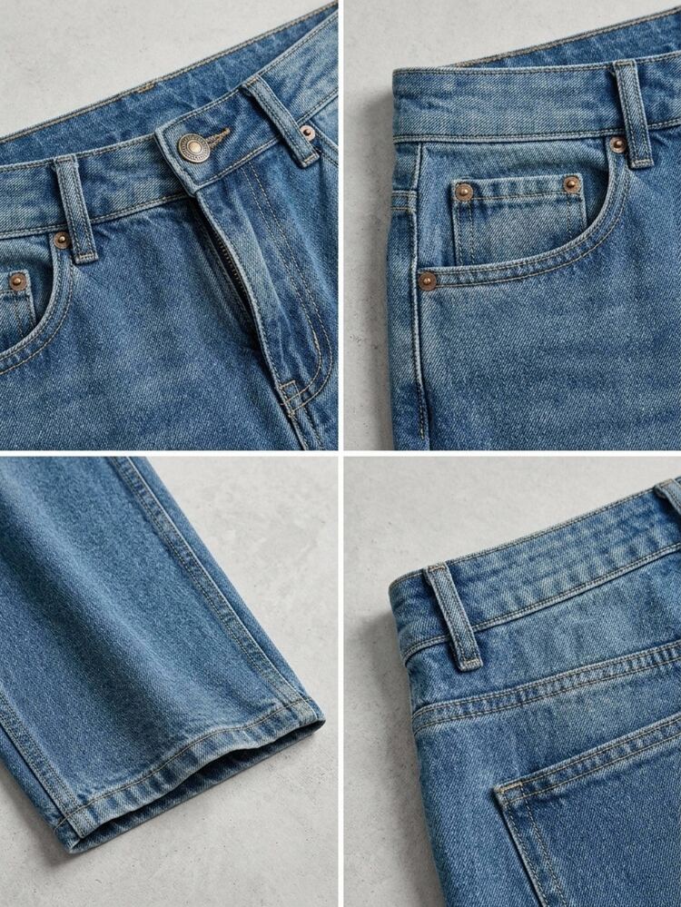 EURMUSE LOW RISE CROPPED STRAIGHT CUT WOMEN JEAN - Dusty Blue - View 8