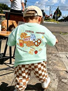 Setelan Bayi Laki-laki Longgar Kasual Sporty Minimalis Nyaman, Kaos Lengan Pendek & Celana Panjang 2pcs, Cocok Untuk Musim Semi Dan Musim Panas - MultiWarna - View 4
