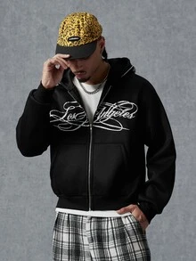 PAVTROS Men's Pullover Jacket Hoodie Sweatshirt Urban Renaissance Street Style Casual Fashion Creative Personalized Streetwear - Black - View 7