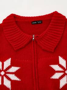 Sweetra Women's Fair Isle Jacquard Zip-Up Knit Cardigan - Multicolor - View 4