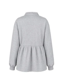 GentleRue Maternity Sweatshirt Hamil Lengan Panjang Warna Polos untuk Pemakaian Sehari-hari - Light Grey - View 5