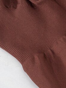 SHEIN Maternity Solid Color Casual Daily Wear Sports Jumpsuit - Brown - View 9
