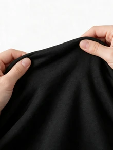 SHEIN 孕婦純色抽繩連帽上衣與長袖休閒日常兩件套 - 黑色 - 查看 9