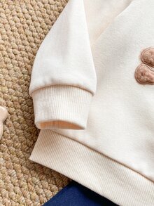 PrepCrw 2 Pcs Baby Boy Bear Crossbody Bag Pattern Crew Neck Long Sleeve Pullover Sweatshirt And Cuffed Pants Set, Suitable For Indoor, Daily, Sports, Photography, Holiday In Autumn/Winter - Multicolor - View 5