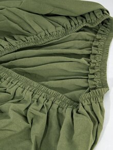 SHEIN Maternity Dress Olive Green 100% Cotton - Army Green - View 6