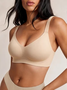 SHEIN Women's Seamless Wireless Jelly Support Bra With Anti-Slip Design, Comfortable Basic Everyday Bralette, 4-Pack - Multicolor - View 7
