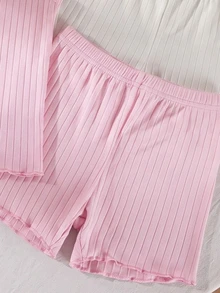 SHEIN 盲盒風 6 件組，2 件女款細肩帶內搭背心，純色羅紋布料設計，極簡百搭造型，配色包含深棕色、灰色、淺粉色、米色、白色，柔軟羅紋針織布料，親膚觸感，垂墜效果，舒適貼身 - 彩色 - 查看 4
