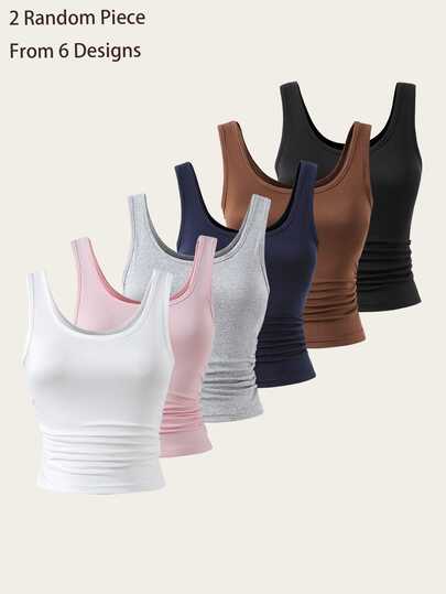Teen Casual Comfortable Soft Base Layer Undershirt (6pcs Randomly Send 2pcs)