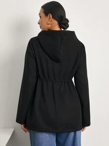 MaterniWear Jaket Menyusui Kasual Berkerudung 3-in-1 untuk Ibu Hamil, Musim Gugur/Musim Dingin - Hitam - View 12