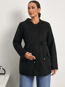 MaterniWear Jaket Menyusui Kasual Berkerudung 3-in-1 untuk Ibu Hamil, Musim Gugur/Musim Dingin - Hitam - View 8