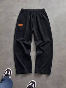 SHEIN Casuvi Kids 青少年寬腿褲，復古美式休閒風，秋冬款，百搭日常穿搭，酷感簡約 - 彩色 - 查看 4
