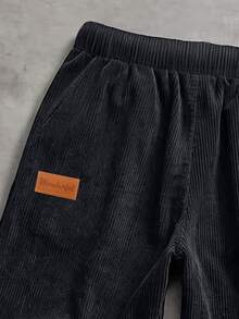 SHEIN Casuvi Kids 青少年寬腿褲，復古美式休閒風，秋冬款，百搭日常穿搭，酷感簡約 - 彩色 - 查看 5