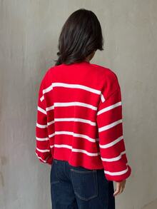 Glamine 2026 Spring/Autumn New Gradient Color Fashion Party Elegant Style Women's Cardigan Sweater - Red and White - View 3