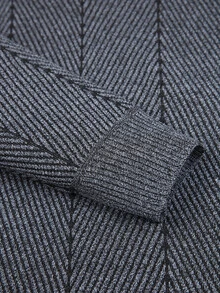 Manfinity Homme Men's Lightweight Half-Zip Knit Sweater, Long Sleeve Pullover, Fall/Winter - Dark Grey - View 4