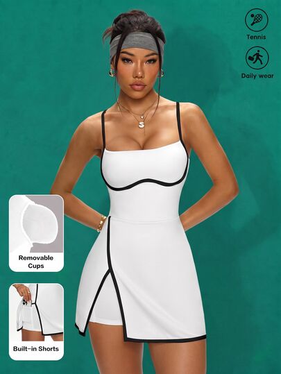 CourtClass CourtClass Women's Casual Outdoor Simple Contrast Color Strap Sports Dress