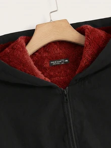 SHEIN EZwear Plus Size Street Fashion Zip-Up Hooded Jacket With Pockets - Multicolor - View 4