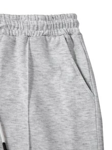 Celana Jogging Pria HUEFORM Warna Abu-abu Muda dengan Jahitan Tengah, Potongan Lurus, Pinggang Elastis, Tali Serut, Potongan Lebar, Celana Kasual, Minimalis, Serbaguna, Longgar, Panjang Hingga Lantai - Light Grey - View 4