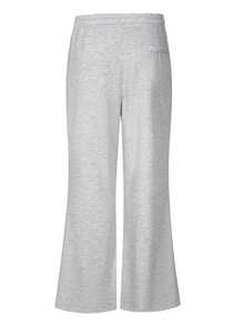Celana Jogging Pria HUEFORM Warna Abu-abu Muda dengan Jahitan Tengah, Potongan Lurus, Pinggang Elastis, Tali Serut, Potongan Lebar, Celana Kasual, Minimalis, Serbaguna, Longgar, Panjang Hingga Lantai - Light Grey - View 2