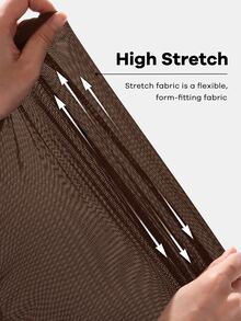 Shapeblank Plus Size Women's Brown Summer Smart Casual Everyday Versatile T-Shirt, Stretchy Comfortable Asymmetric Hem Ruched Waist Short Sleeve Curve Tops - Brown - View 7