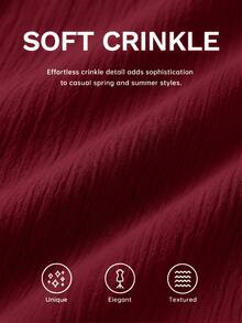 Shapeblank Plus Size Summer Casual Traditional Boho Solid Color Sleeveless Dress Vacation Burgundy - Burgundy - View 7