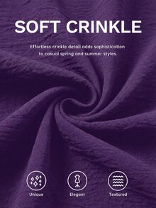 Shapeblank 大尺碼純色荷葉袖口袋休閒優雅中長洋裝 正式度假風 淡紫色 夏季 - 紫色 - 查看 8