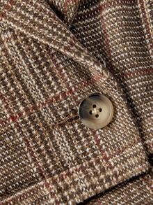 SHEIN MOD Vintage Plaid Cropped Blazer & Asymmetrical Shorts Suit Set - Multicolor - View 6