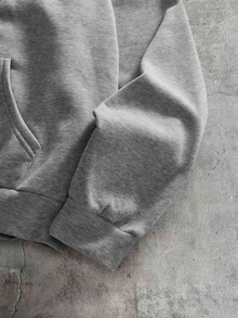 AXEPEAK Setelan Kasual Sehari-hari Pria: Hoodie Lengan Panjang Warna Polos dan Celana Olahraga - Grey - View 6