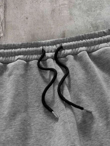 AXEPEAK Setelan Kasual Sehari-hari Pria: Hoodie Lengan Panjang Warna Polos dan Celana Olahraga - Grey - View 4
