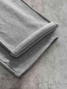 AXEPEAK Setelan Kasual Sehari-hari Pria: Hoodie Lengan Panjang Warna Polos dan Celana Olahraga - Grey - View 7