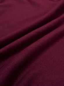EMERY ROSE Plus Size Women's Solid Color Round Neck Long Sleeve Casual Versatile T-Shirt - Burgundy - View 8