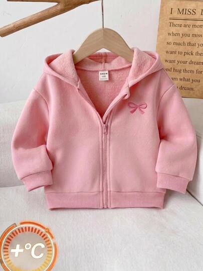 SHEIN Baby Girl Knitted Floral Pattern Crew Neck Casual Autumn Winter Sweatshirt