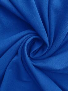 Shapeblank Setelan Dua Potong Wanita Ukuran Besar untuk Musim Panas, Modis, Kasual, Lembut, Elastis, Nyaman untuk Sehari-hari, Cocok untuk Pantai, Pakaian Rumah, Liburan, dan Formal, Warna Biru Tua - Royal Blue - View 9