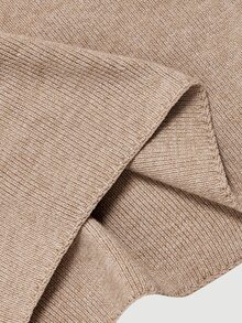 SHEIN MOD Plus Size Off-Shoulder Knit Long Sleeve Top - Khaki - View 18